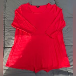 J Jill red wearever collection pleated back top size large EUC